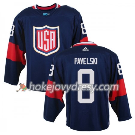 Pánské Hokejový Dres USA Joe Pavelski 8 Světový pohár v ledním hokeji 2016 Modrá Premier